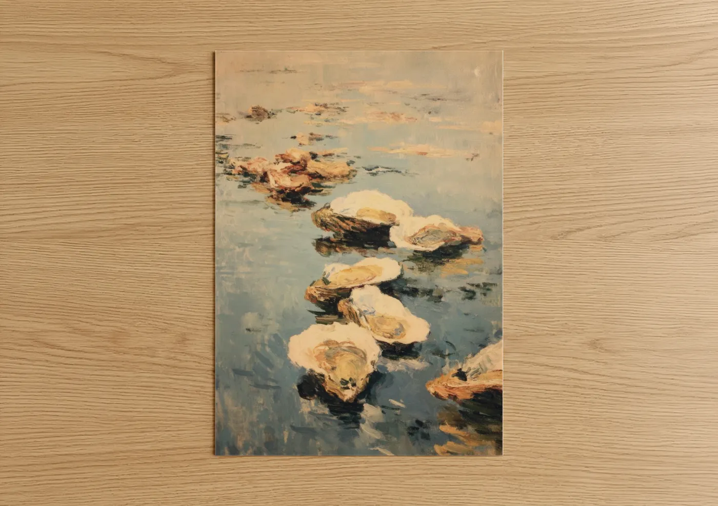 Sunlit Oysters Water Impressionist Wall Art