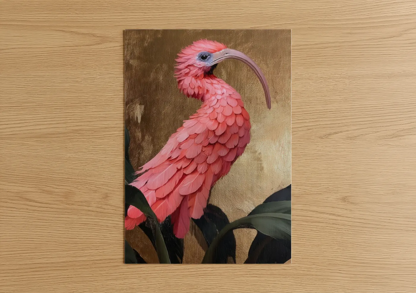 Pink Kiwi Bird Tropical Art Wall Art