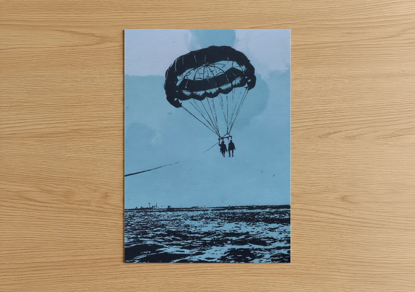 Parasailing Skydiver Over Ocean Wall Art