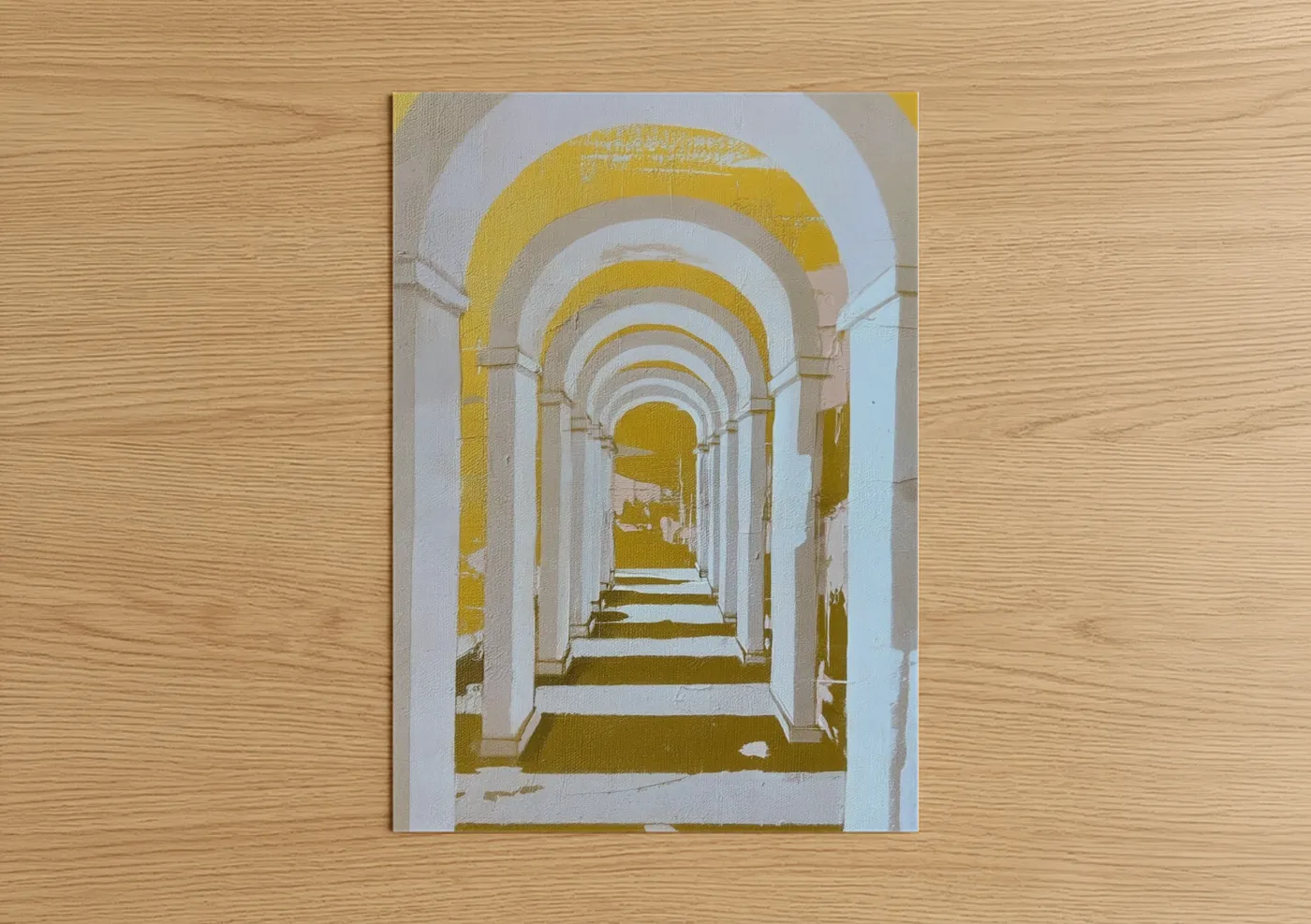 Golden Archway Abstract Architecture Wall Art