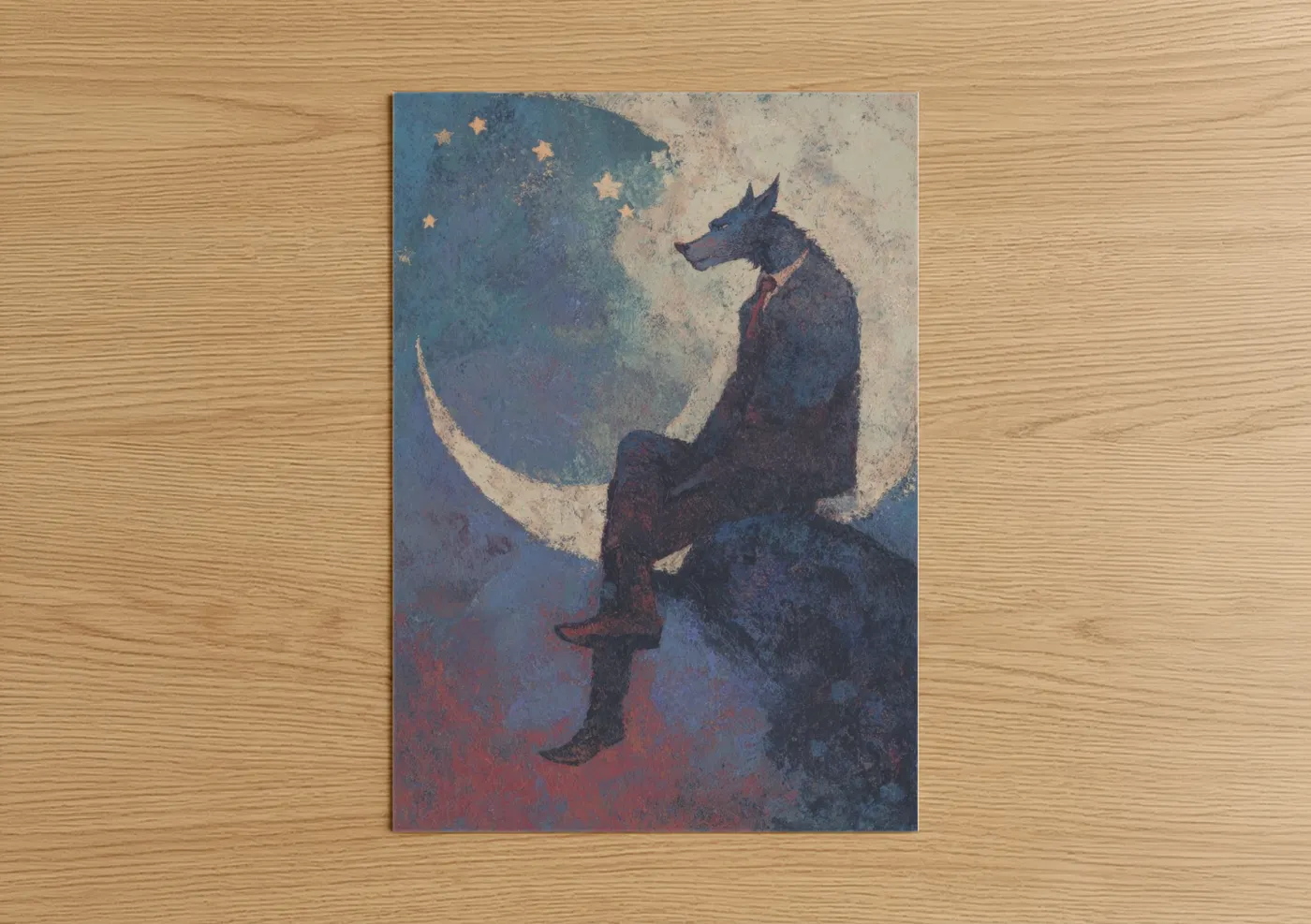 Moonlit Werewolf Night Sky Wall Art