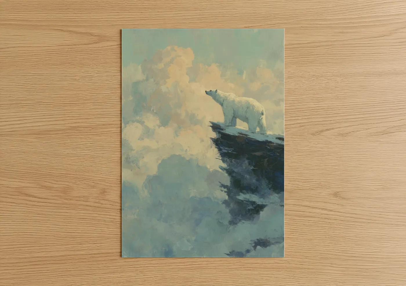 Polar Bear Misty Mountain Wilderness Wall Art