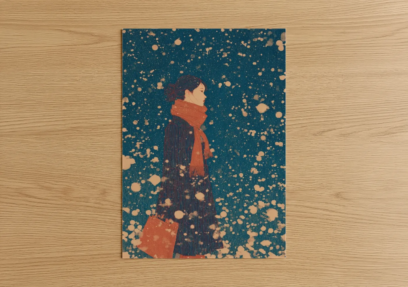 Winter Fashion Illustration Elegant Woman Wall Art