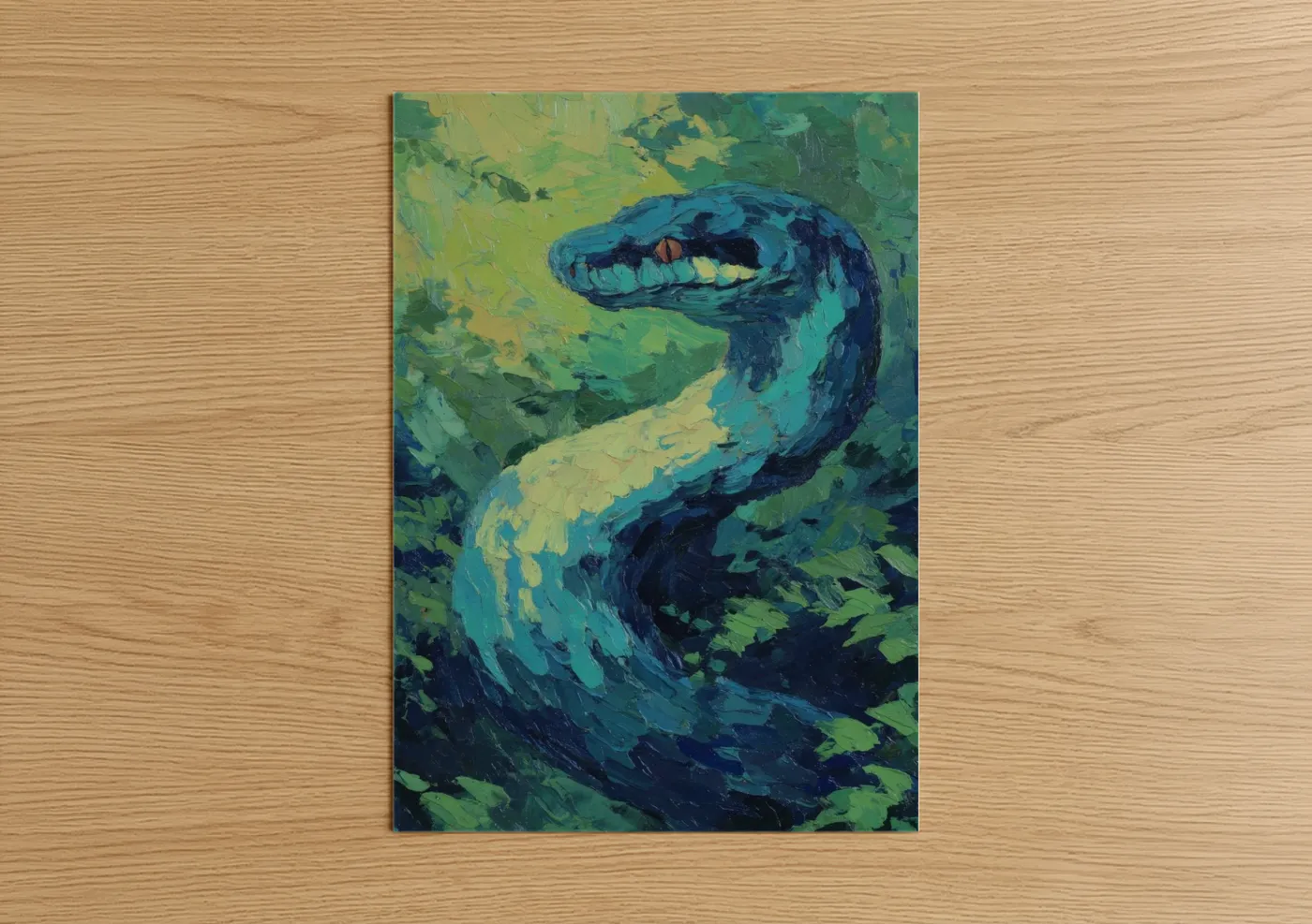 Emerald Boa Constrictor Expressionist Wall Art