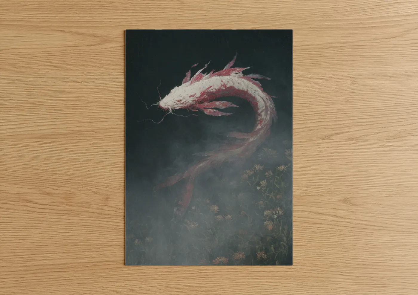 Crimson Eel Dance Fantasy Wall Art