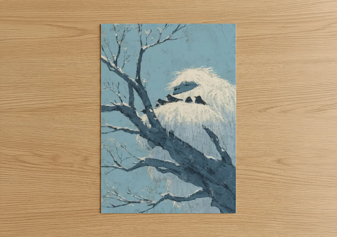 Snowy Yeti Perch Winter Wall Art