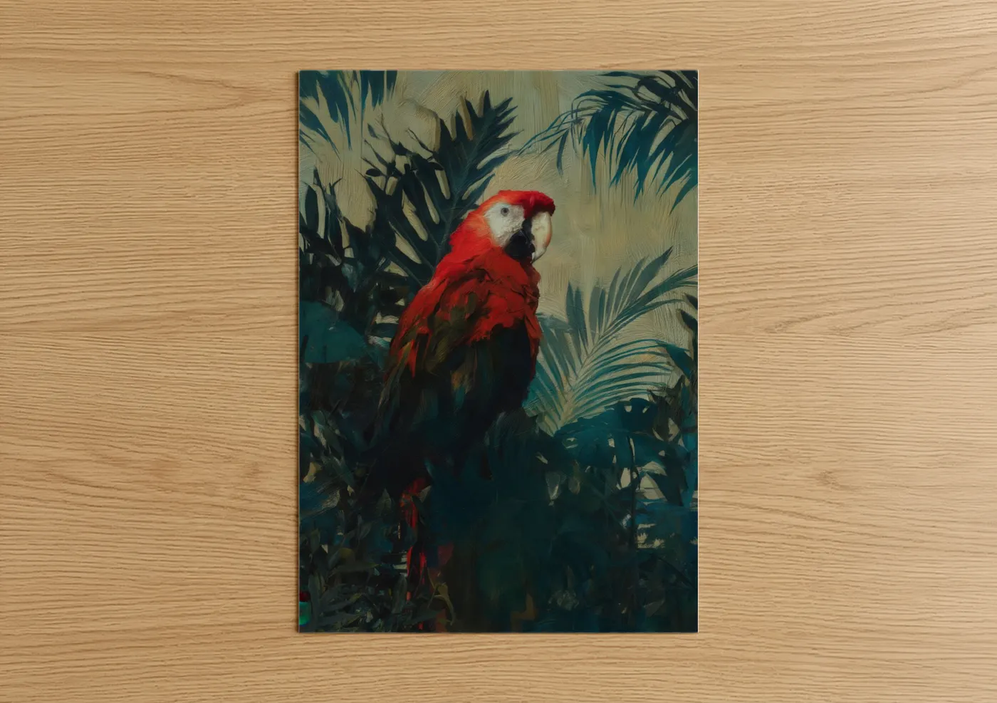 Vibrant Red Macaw Tropical Bird Wall Art