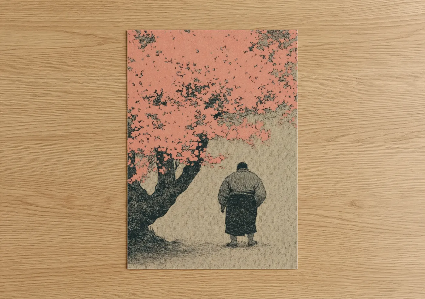 Solitary Figure Contemplative Etching Wall Art