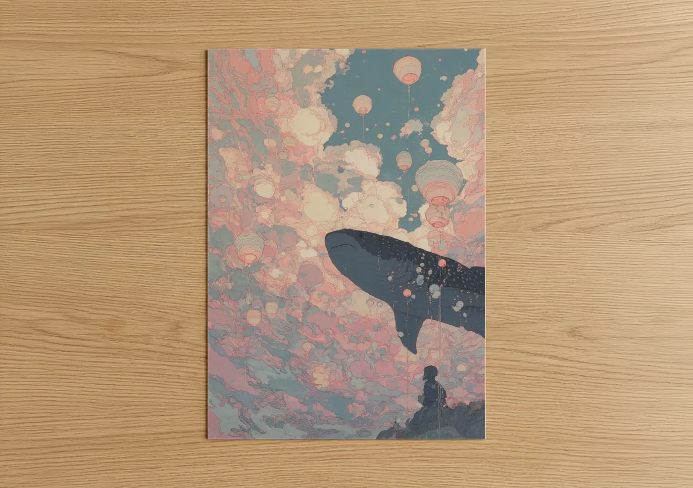 Dreaming Basking Shark Fantasy Wall Art