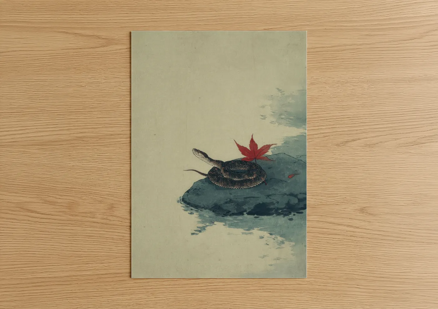 Autumn Rattlesnake Japanese Wall Art