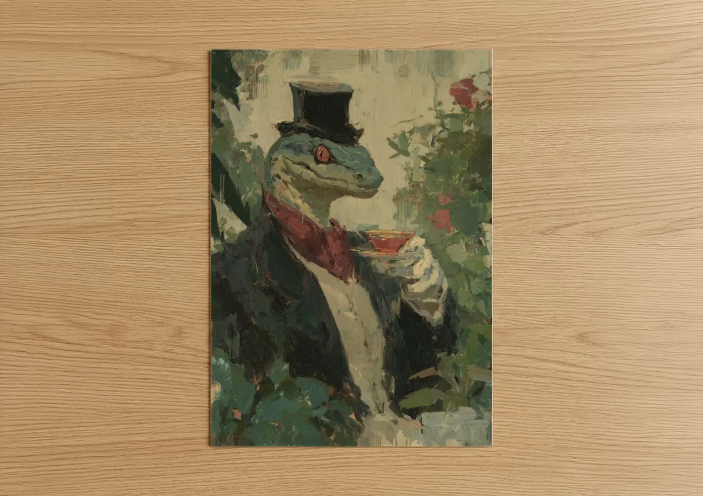 Dapper Python in Top Hat Vintage Wall Art