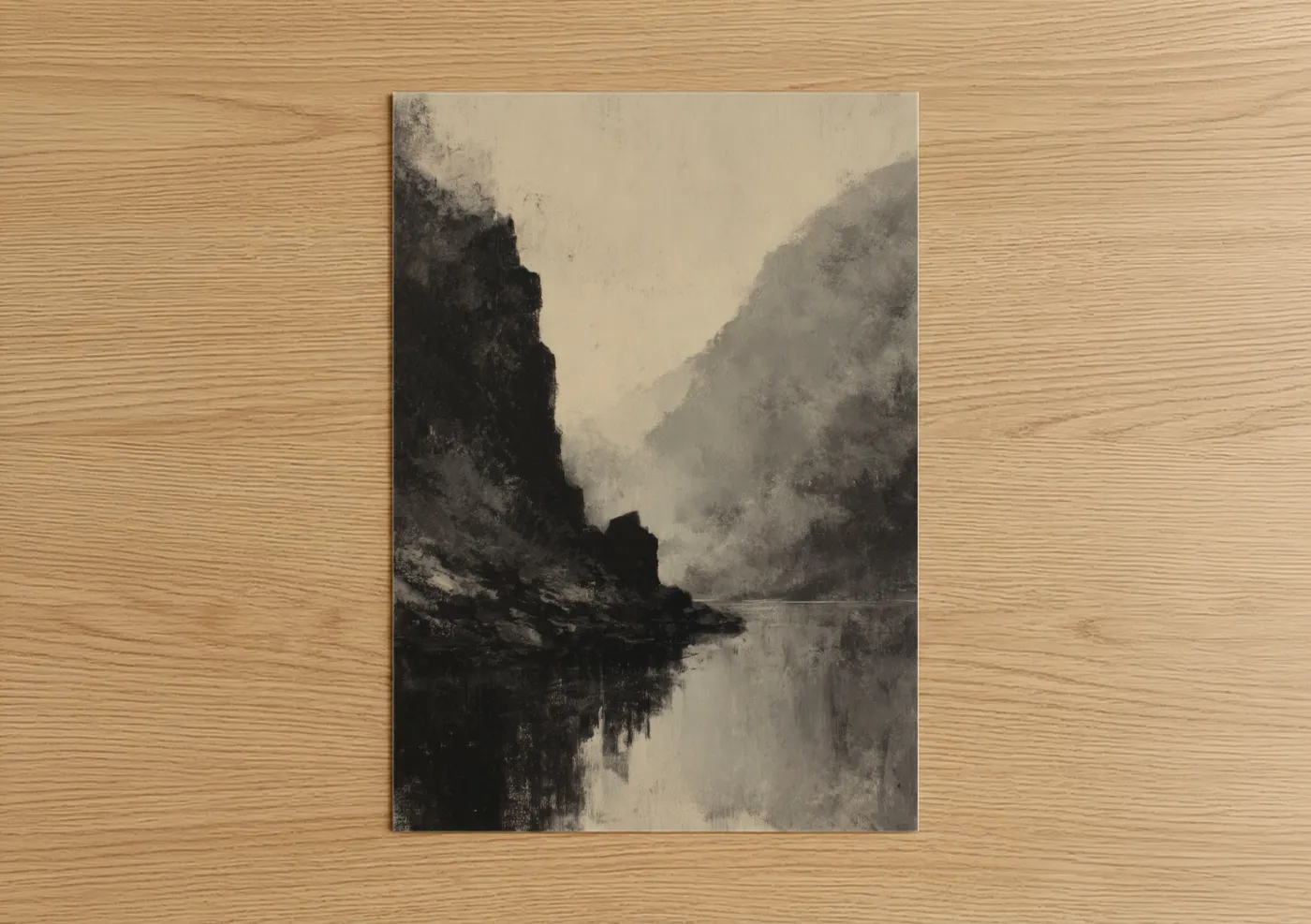 Misty Canyon Cliffs Landscape Wall Art