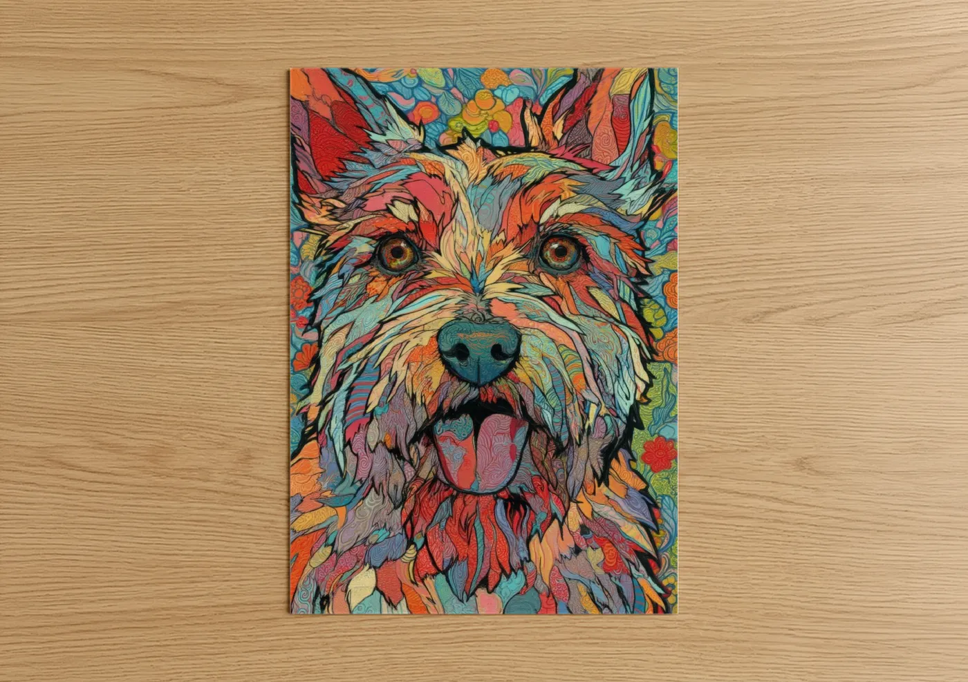 Colorful Rainbow Terrier Pop Wall Art