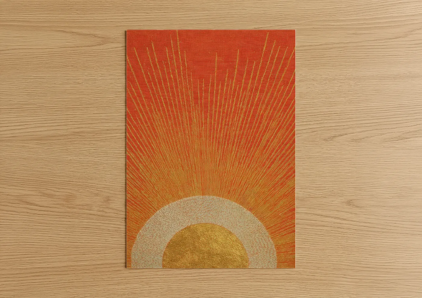Golden Sun Rays Minimalist Wall Art