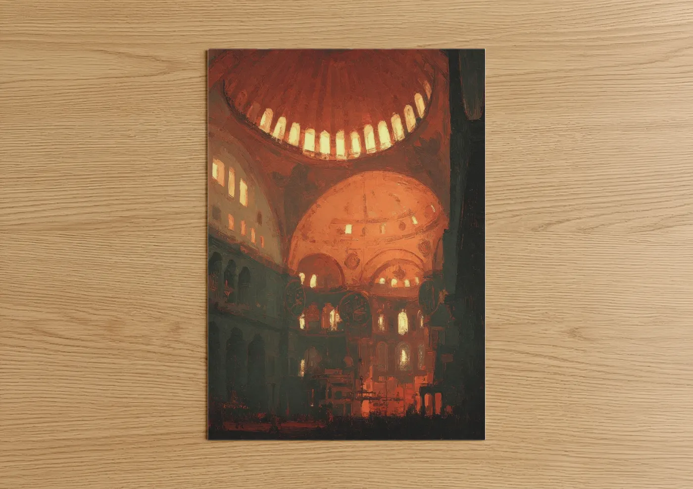 Hagia Sophia Interior Red Dome Light Wall Art