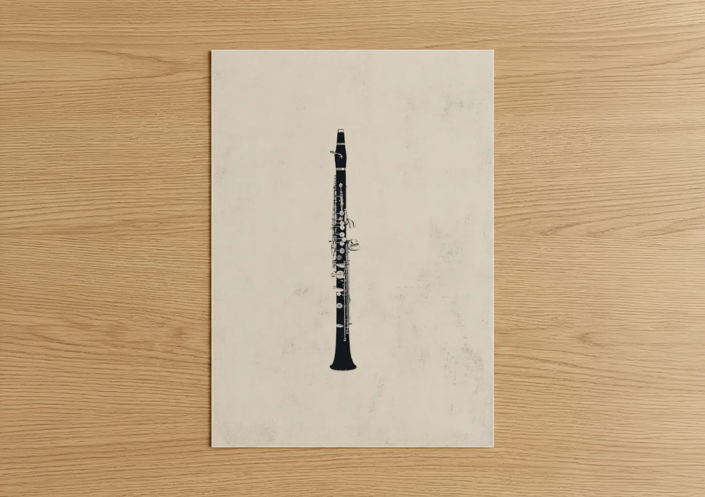 Minimalist Clarinet Black Woodwind Wall Art