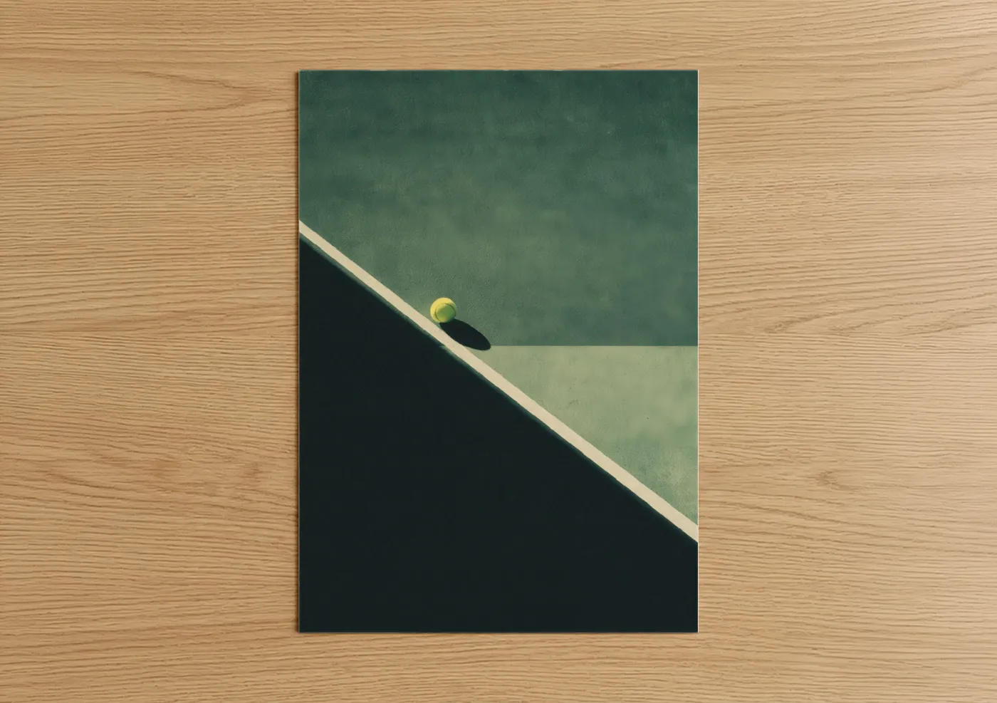 Tennis Ball Court Geometry Minimalist Wall Art