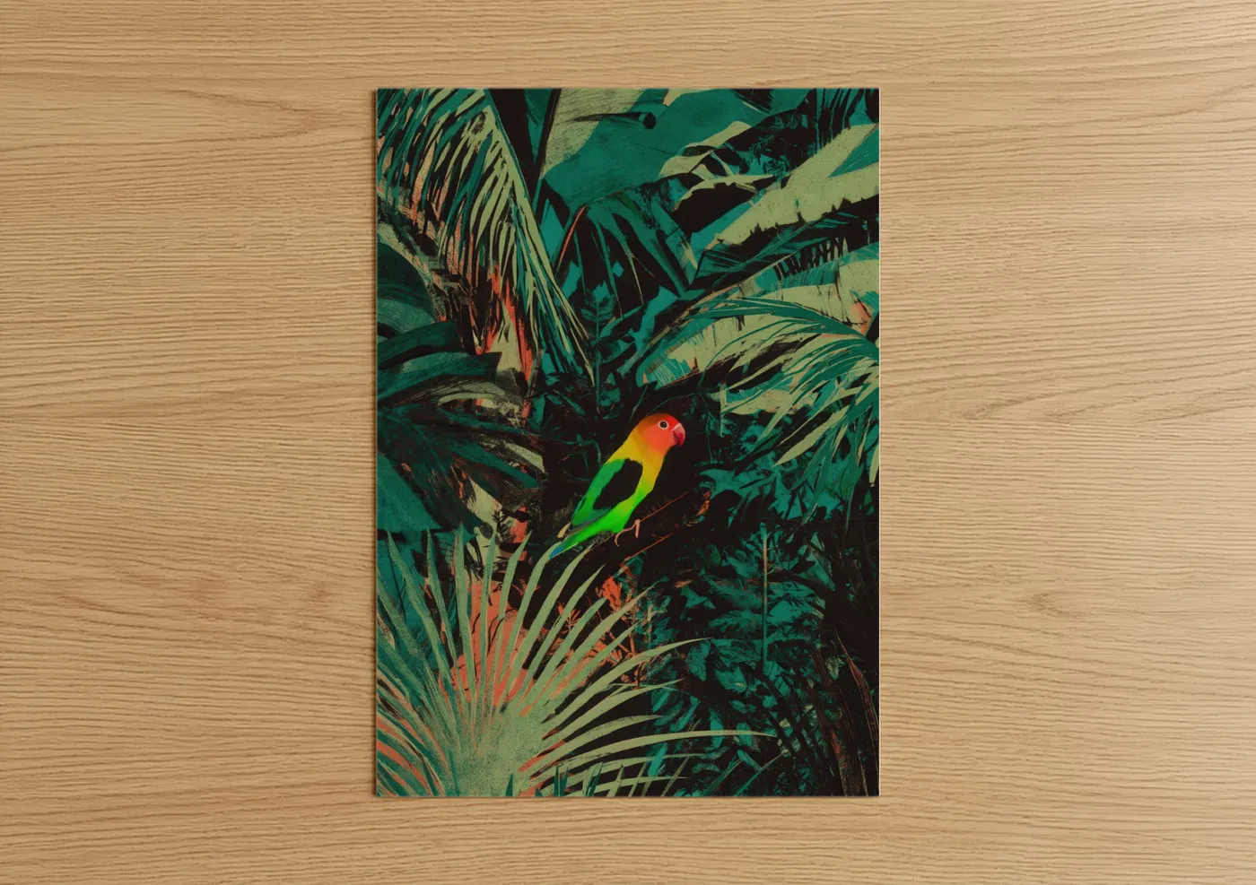 Colorful Tropical Parrot Jungle Wall Art