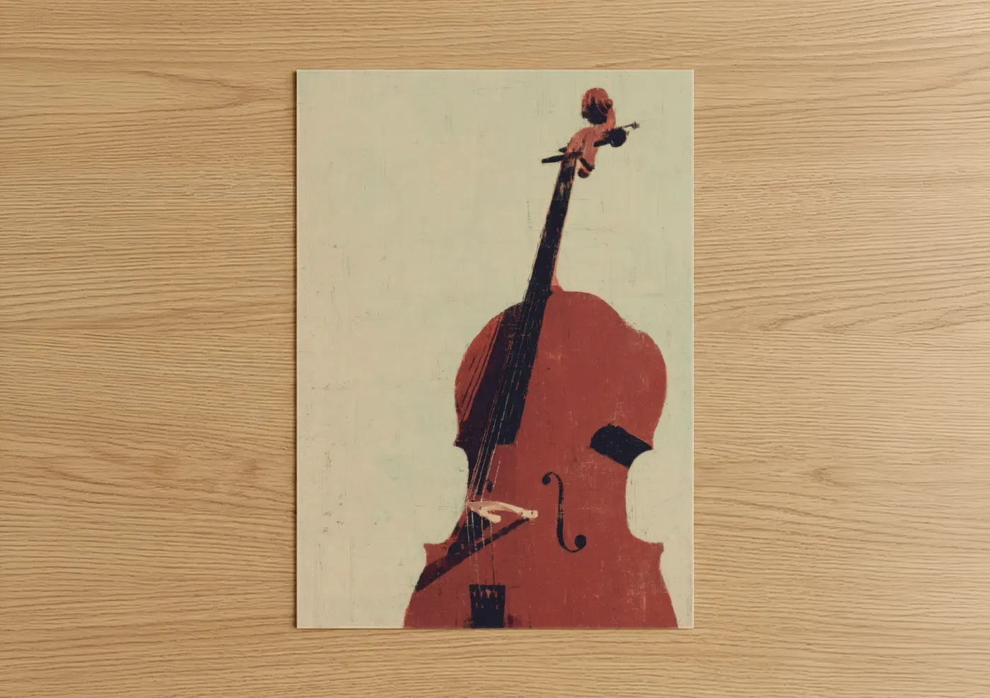 Crimson Cello Classical Instrument Wall Art