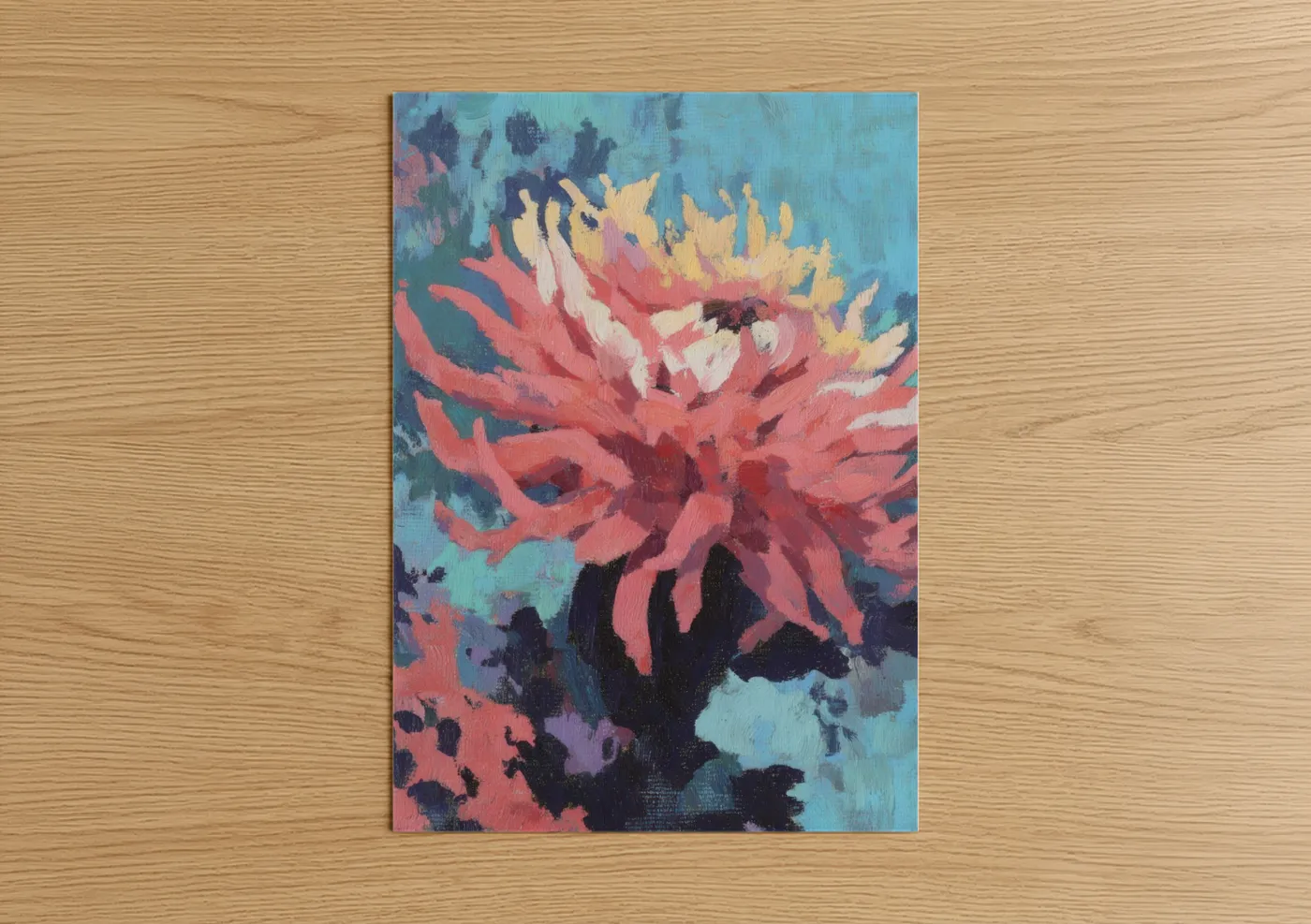 Coral Bloom Sea Anemone Watercolor Wall Art