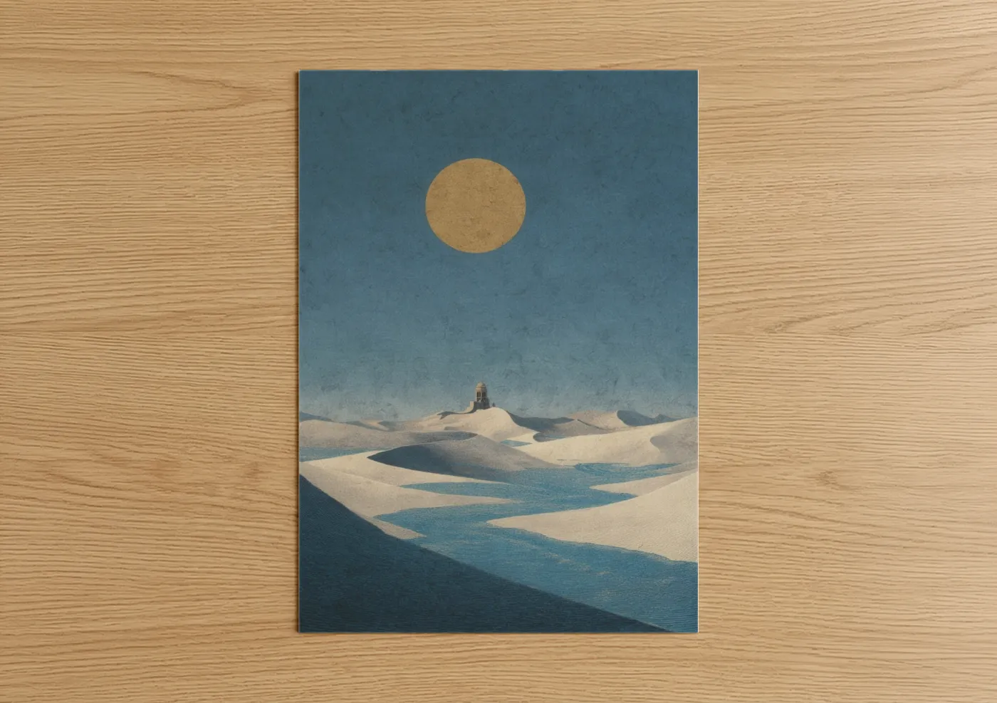Desert Lighthouse Dreamscape Illustration Wall Art