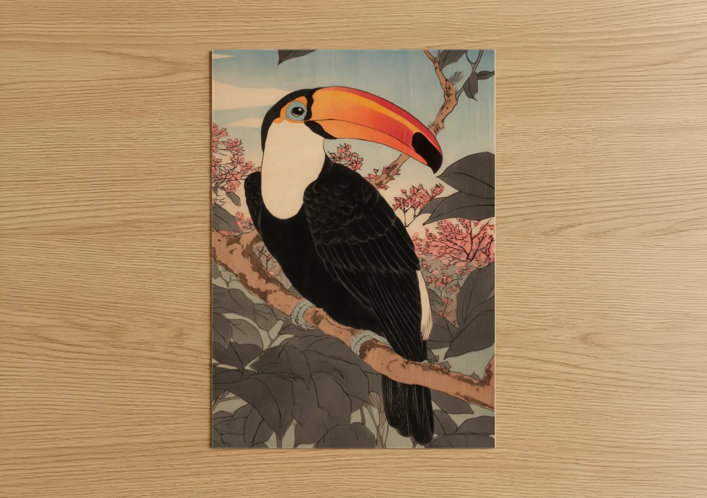 Toucan Sunrise Japanese Woodblock Wall Art