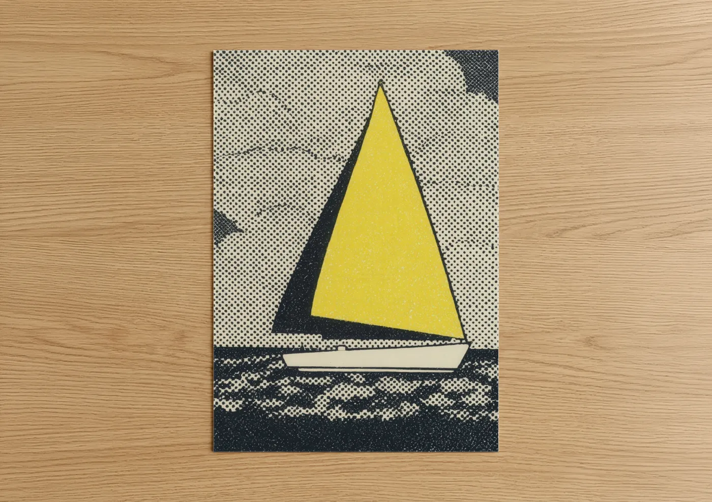 Yellow Sailboat Minimalist Art Print Wall Art
