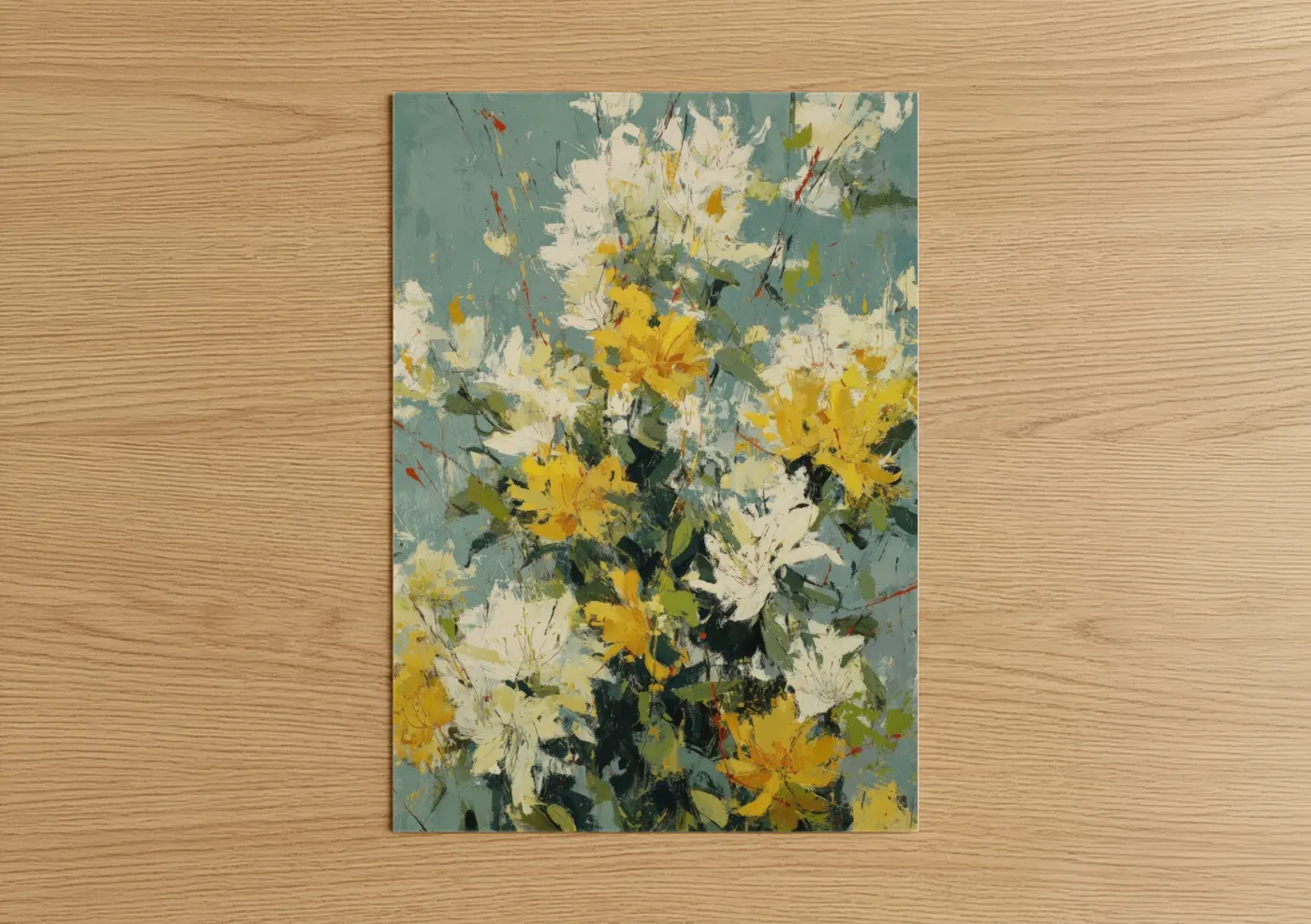 Yellow Lily Bouquet Impressionist Wall Art