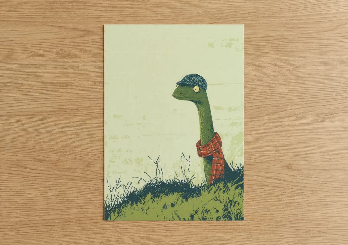 Whimsical Loch Ness Monster Illustration Wall Art