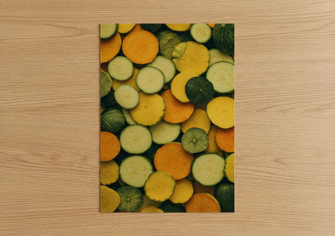 Fresh Sliced Vegetables Overhead Flat Lay Wall Art