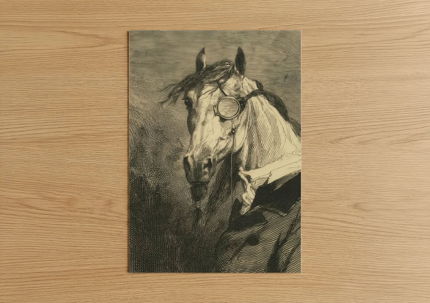 Steampunk Arabian Horse Monocle Portrait Wall Art