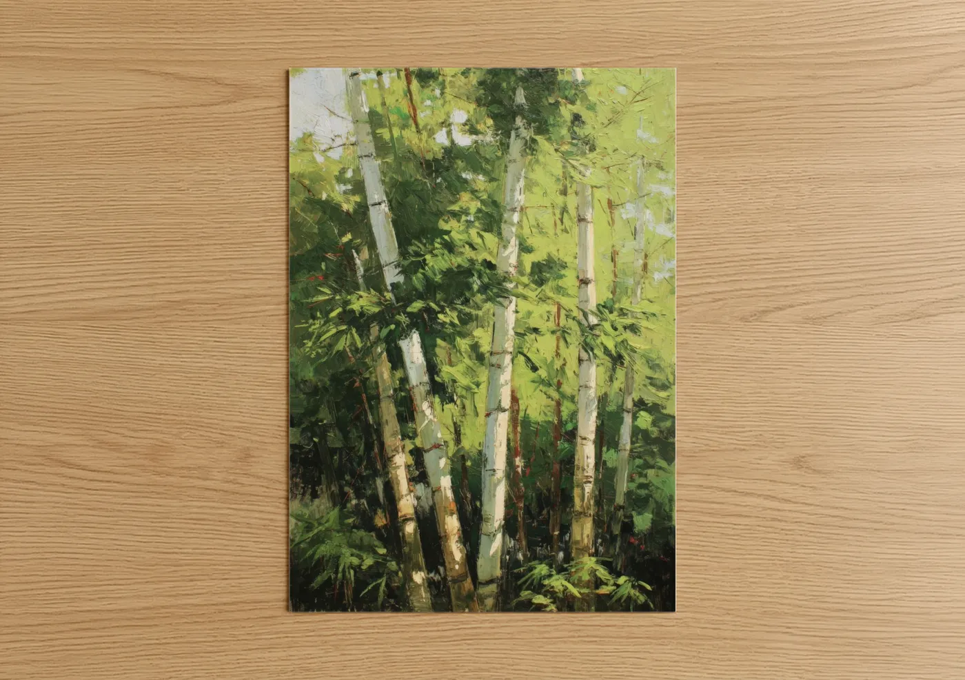 Luminous Bamboo Forest Impressionist Wall Art