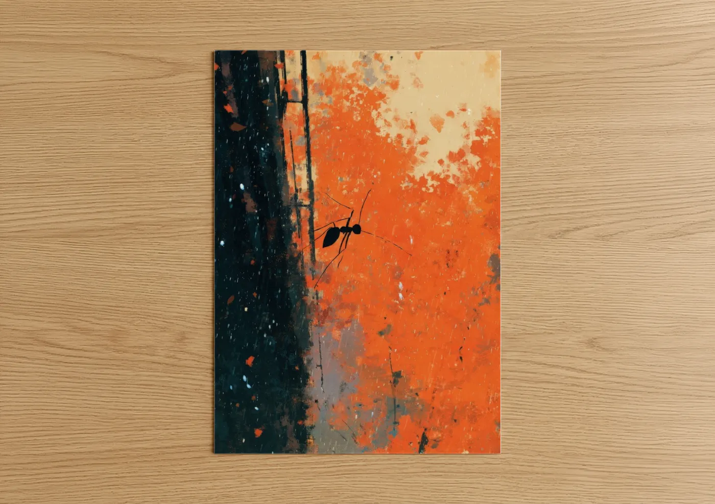 Solitary Ant on Weathered Wall Art