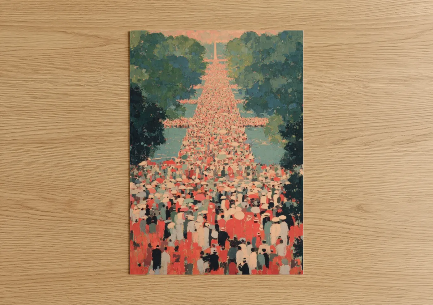 MLK Day March Crowd Illustration Wall Art