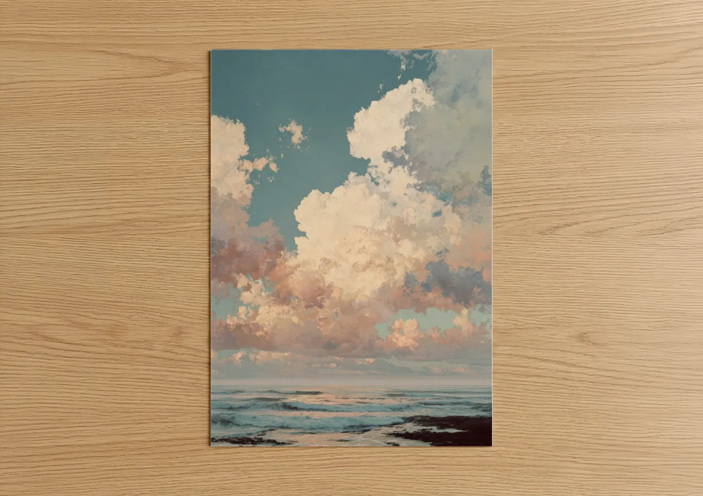Coastal Morning Sky with Clouds Wall Art