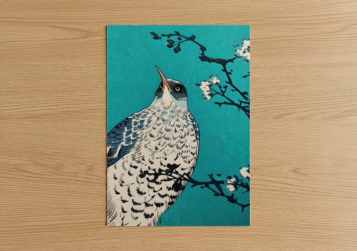 Kiwi Bird Turquoise Blossoms Wall Art