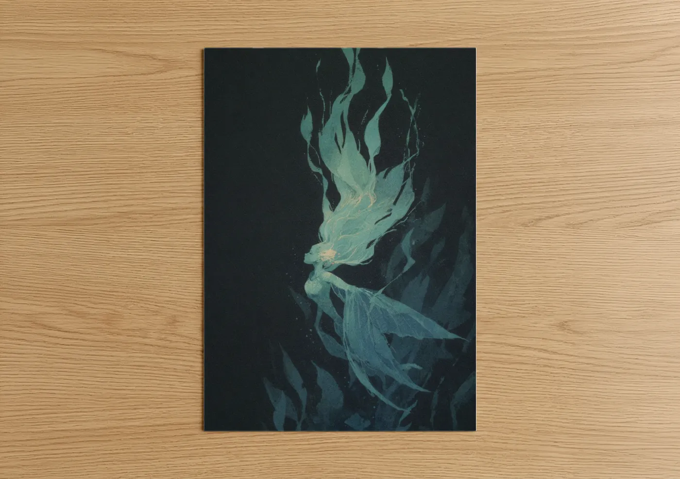Luminous Mermaid Fantasy Underwater Wall Art