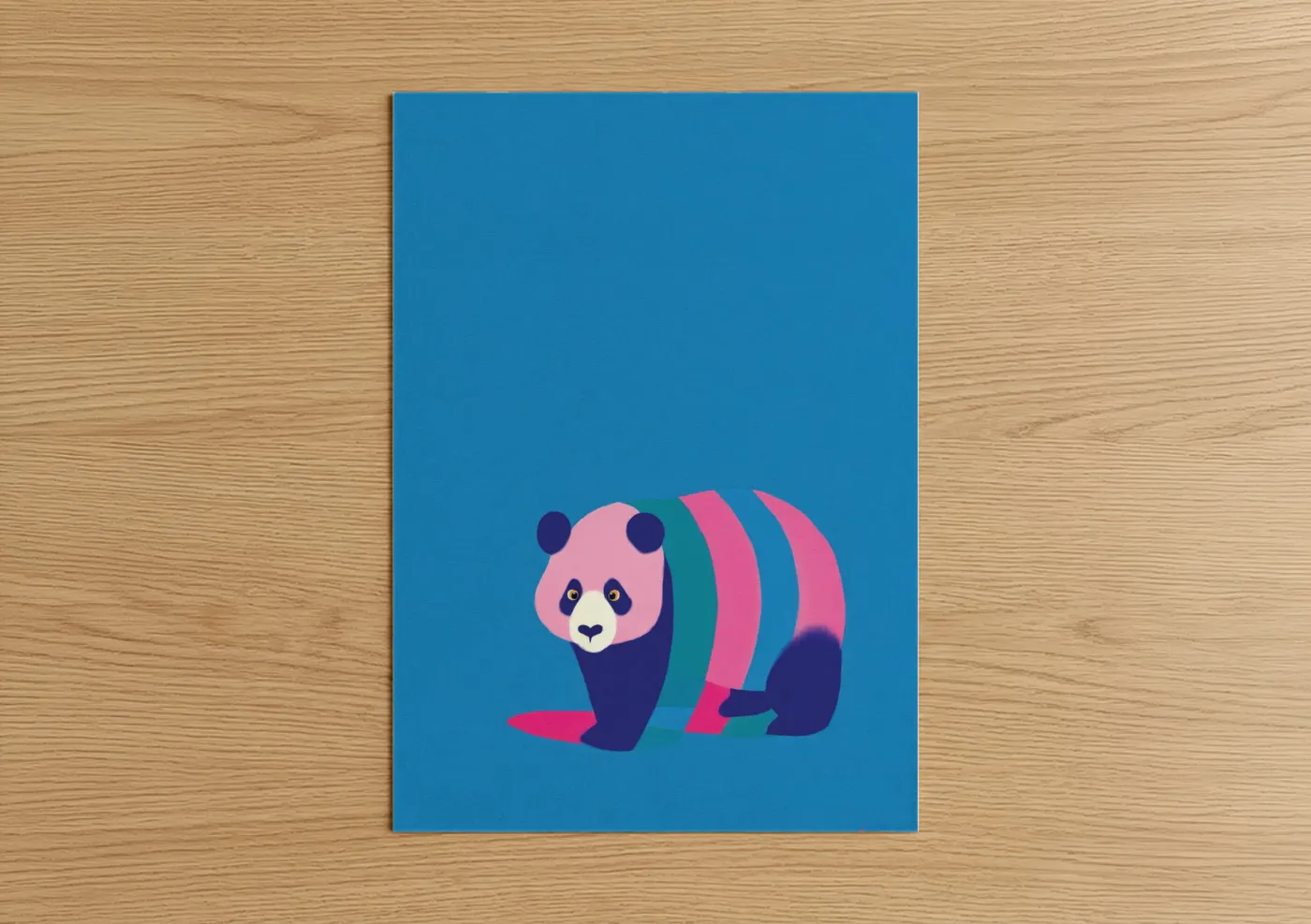 Striped Panda Modern Geometric Wall Art