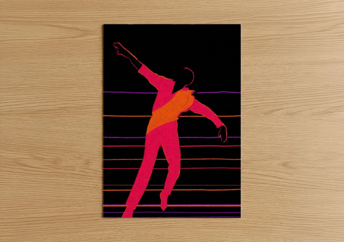 Neon Disco Dancer Vibrant Party Wall Art