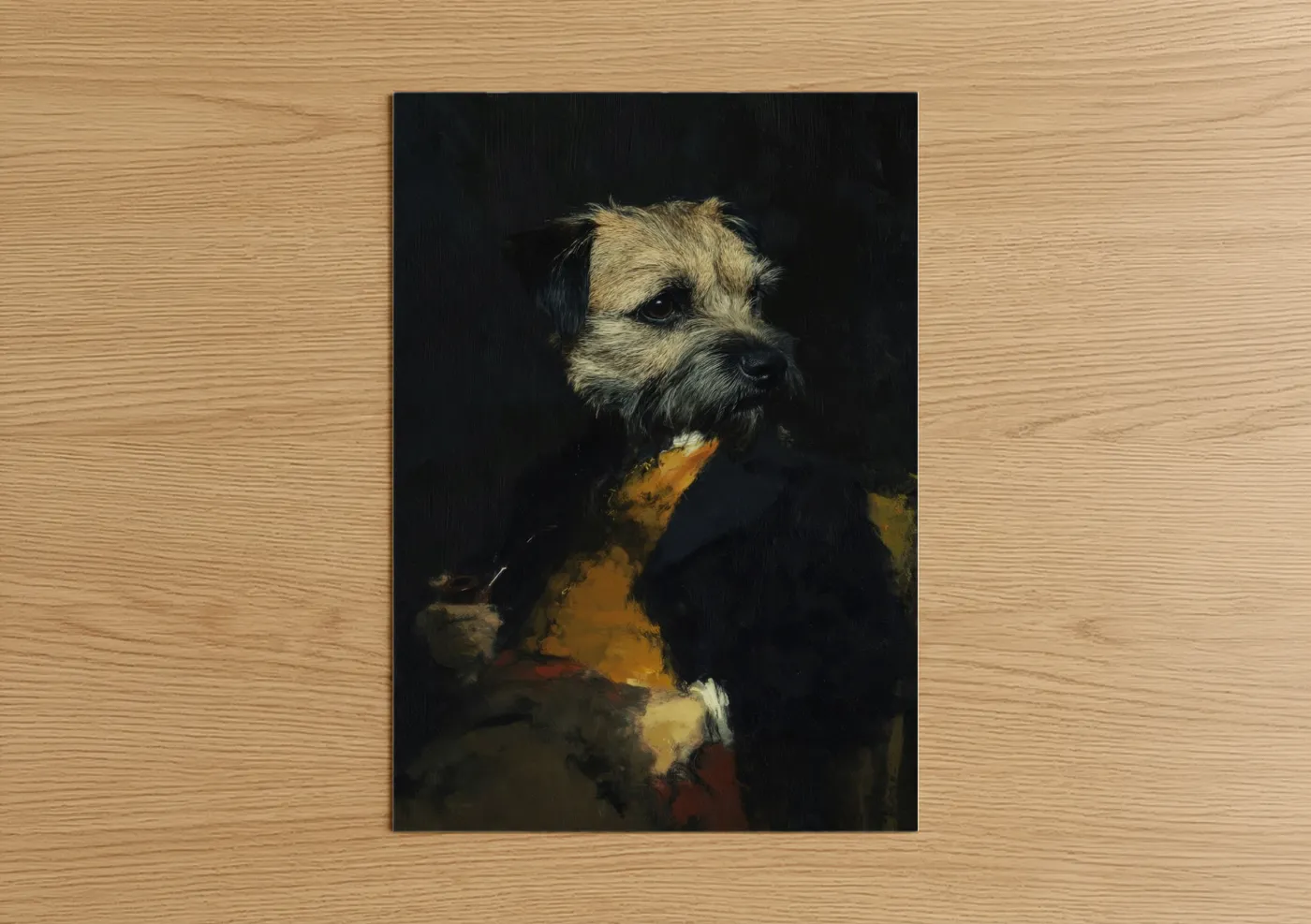 Dignified Terrier Portrait Classical Wall Art