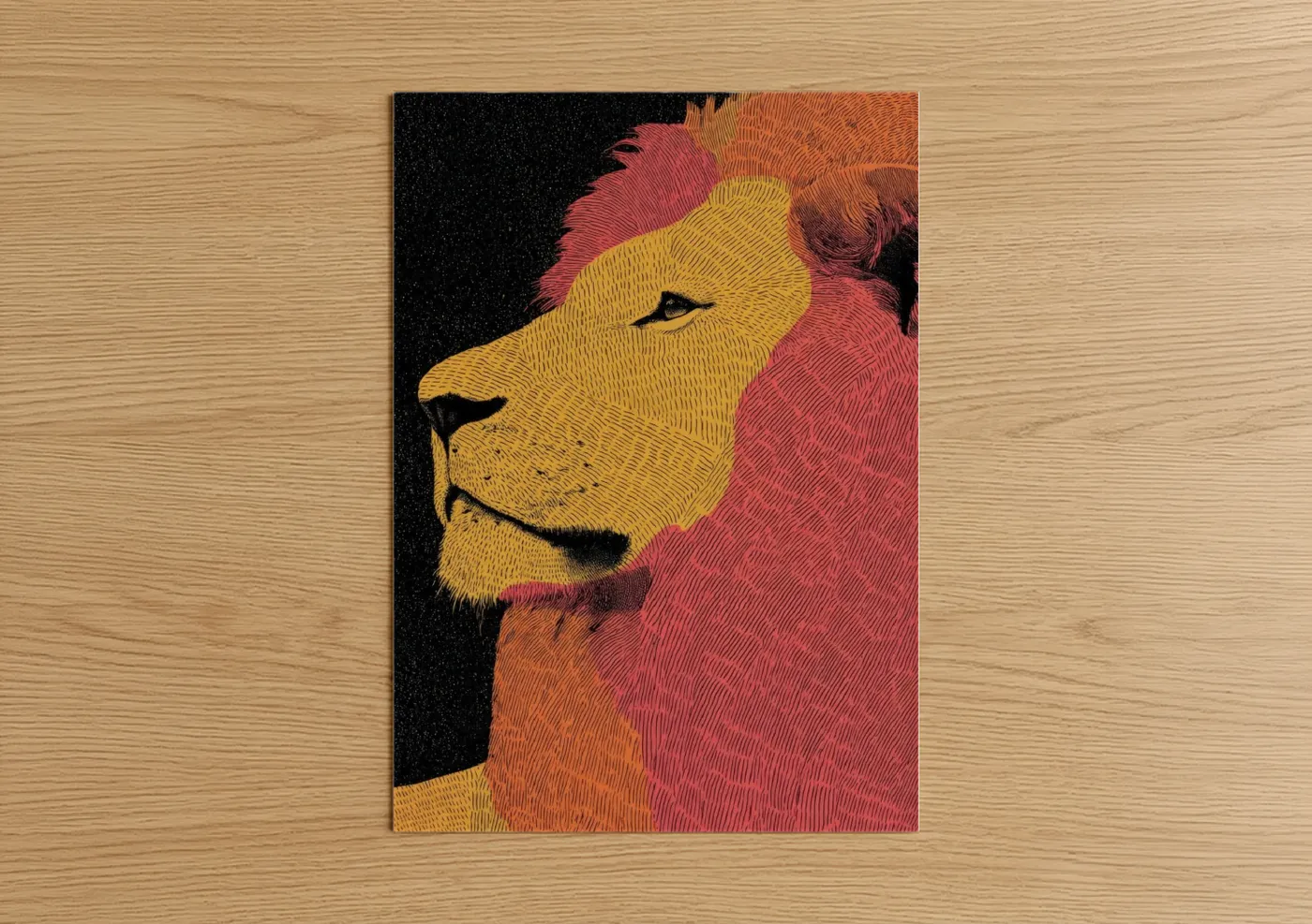 Golden Leo Zodiac Art Illustration Wall Art