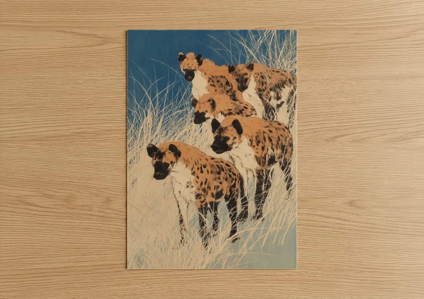 Hyena Pack Savanna Wildlife Wall Art