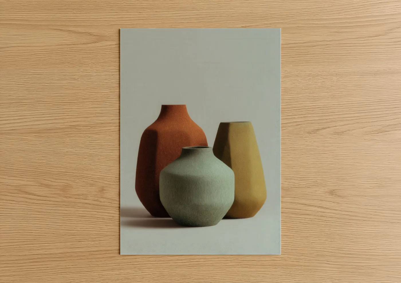 Earthy Ceramic Vases Minimalist Pottery Wall Art