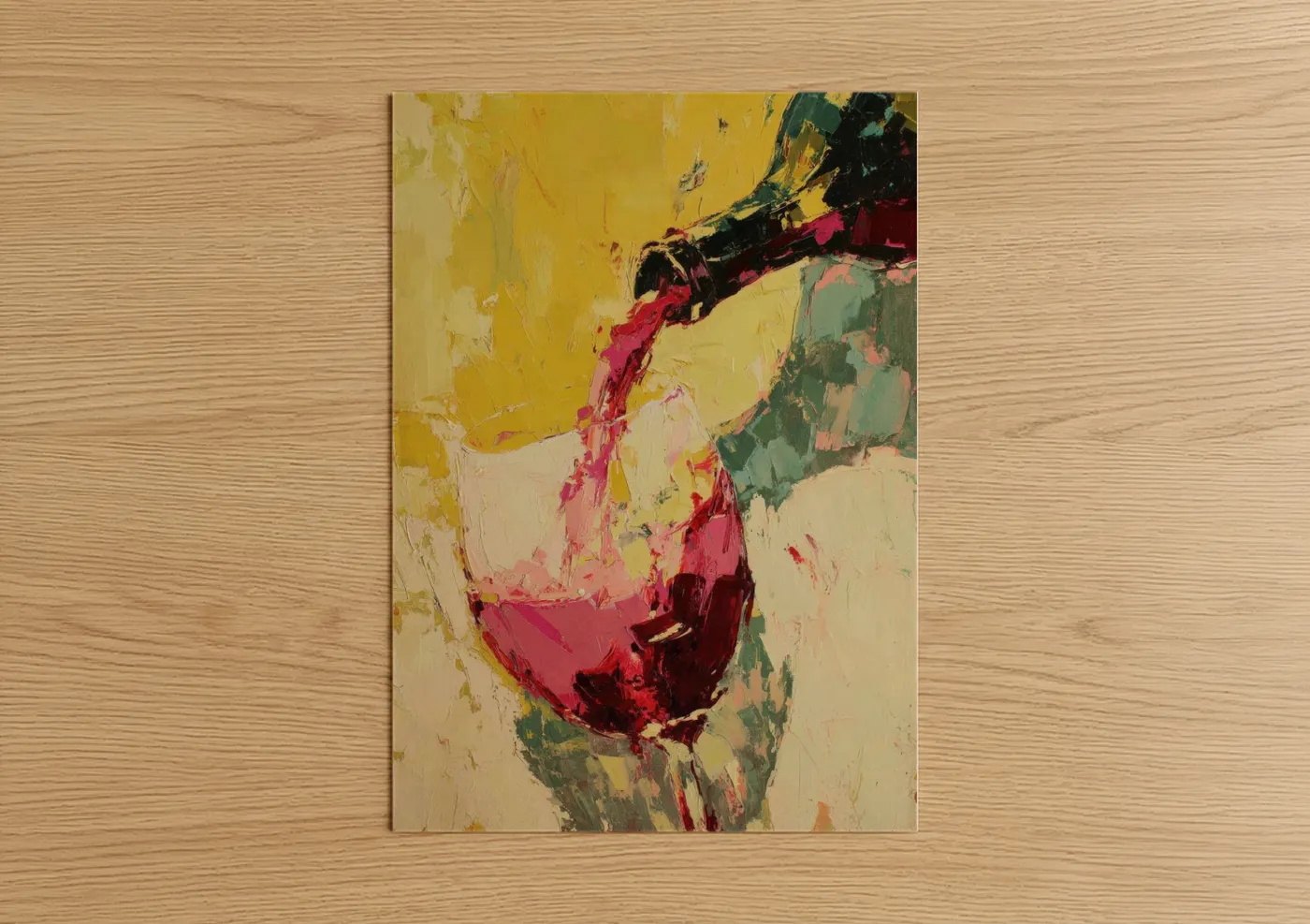 Crimson Wine Pour Abstract Wall Art