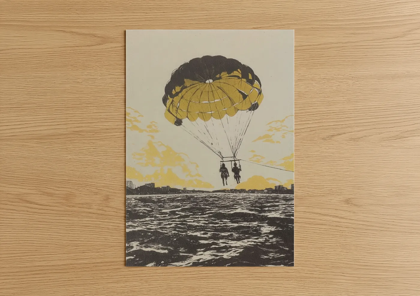 Coastal Parasailing Adventure Ocean View Wall Art