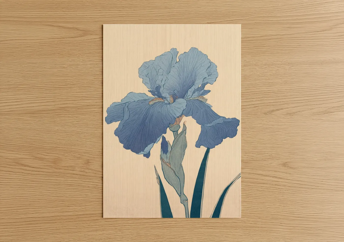 Azure Iris Bloom Botanical Wall Art