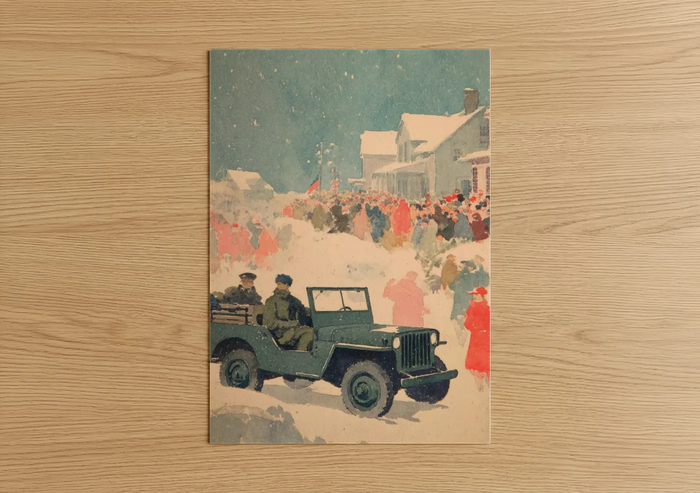 Snowy Veterans Day Parade Winter Celebration Wall Art