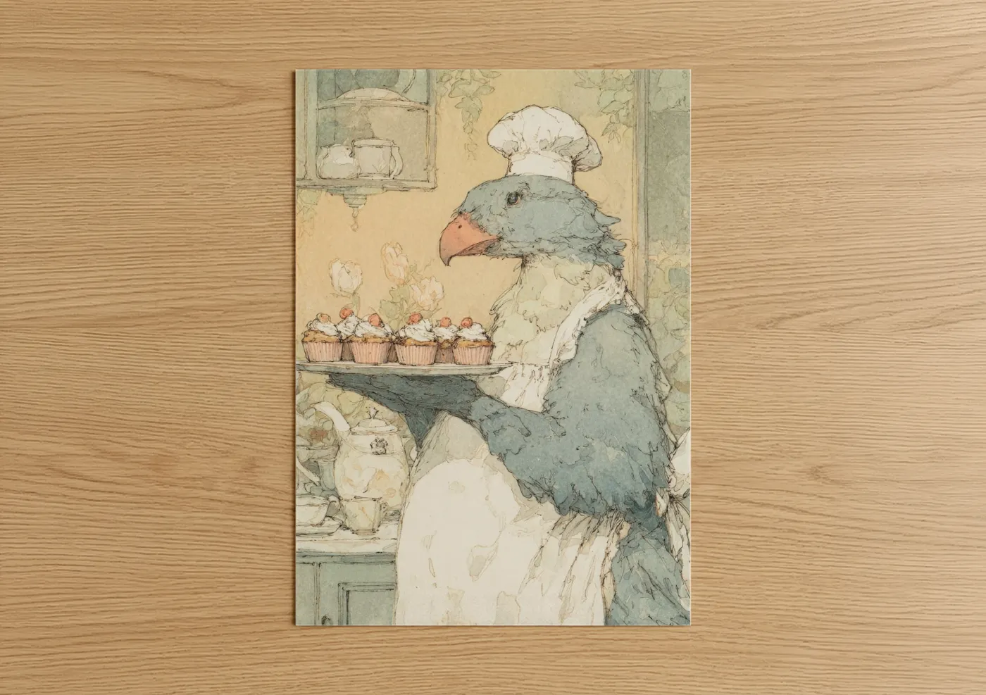 Baker Griffin Whimsical Cupcake Illustration Wall Art