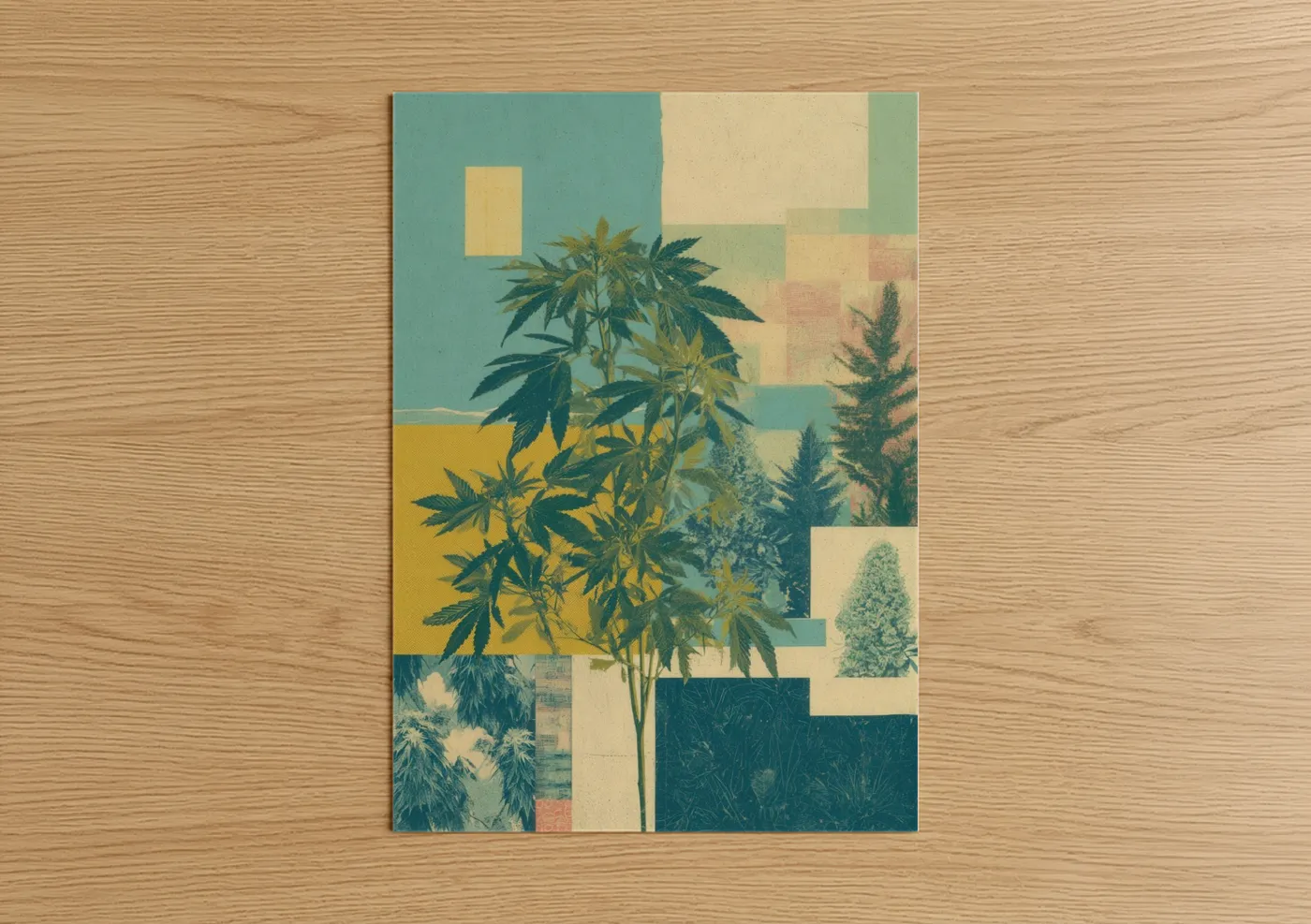 Botanical Leaf Garden Retro Collage Wall Art