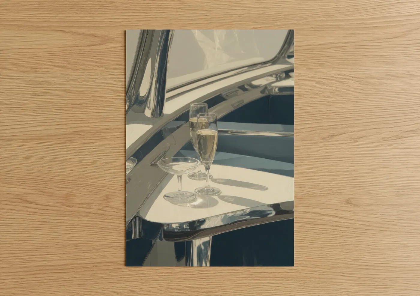 Luxury Yacht Champagne Glasses Wall Art